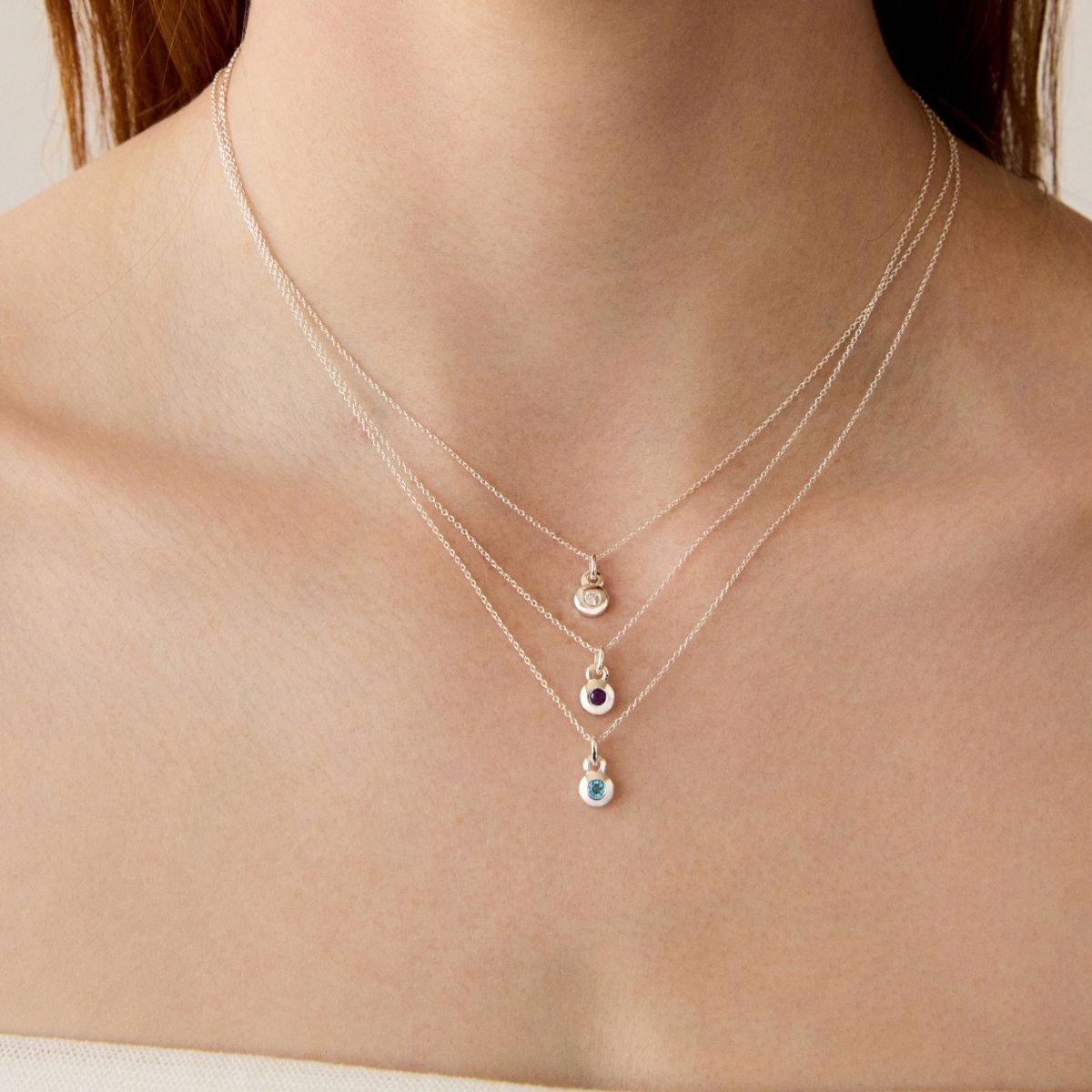 April Diamond Birthstone Necklace