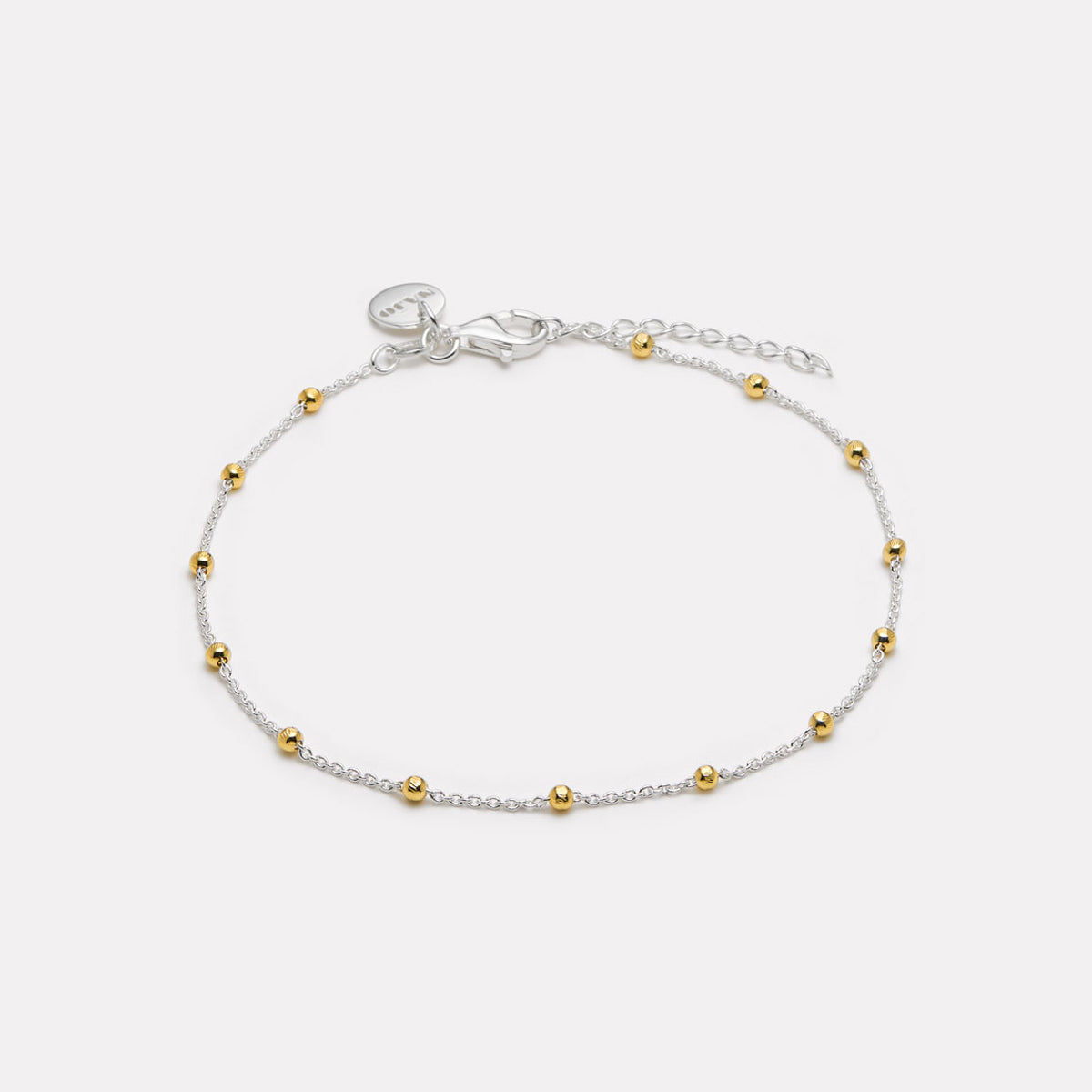 Sil Yell Gold Algonquin Two-Tone Anklet