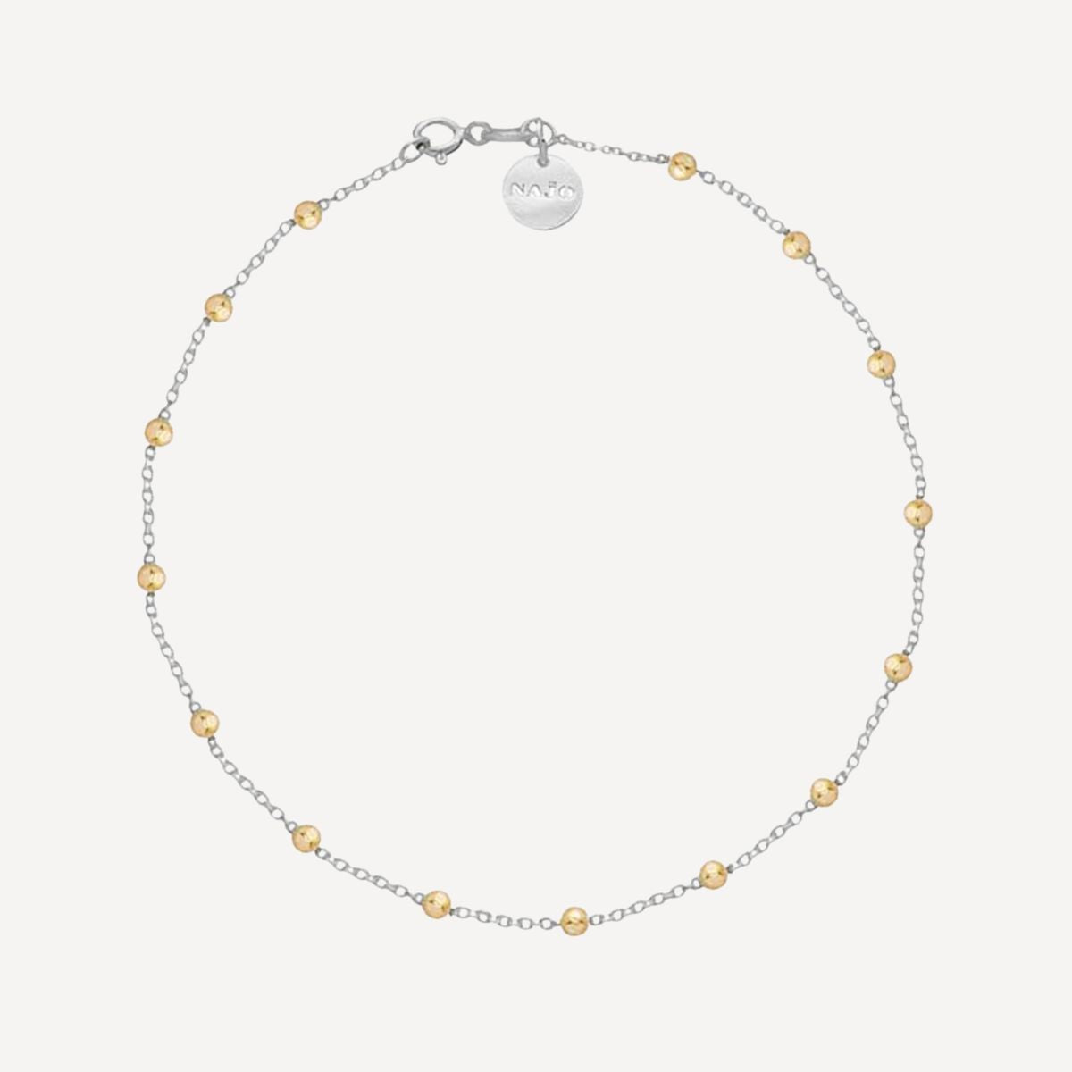 Sil Yell Gold Algonquin Two-Tone Anklet