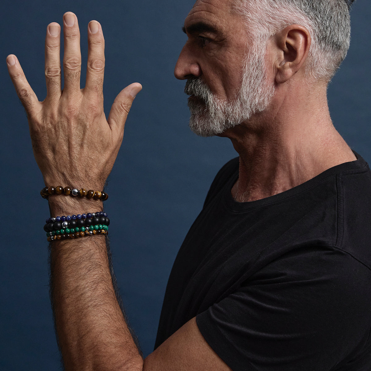 Atlas Men's 10mm Beaded Black Onyx Bracelet