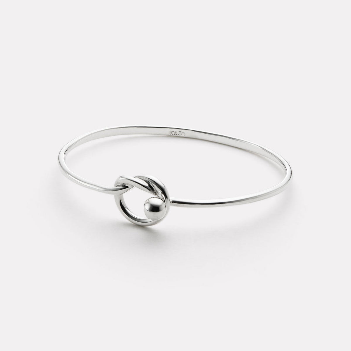 Sterling Silver 60mm You're My Love Knot Bangle