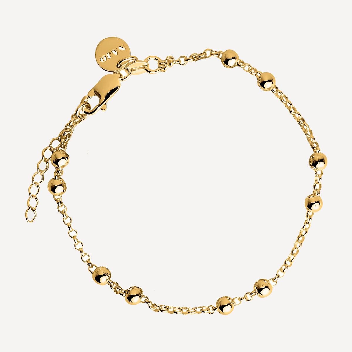Yellow Gold Mattina Single Bracelet (18.5cm + 3cm ext)