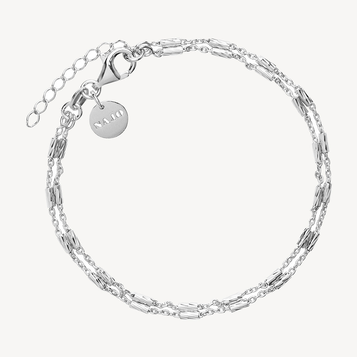 Sterling Silver Equilibrium Double-Strand Bracelet (18.5cm + 3cm ext)