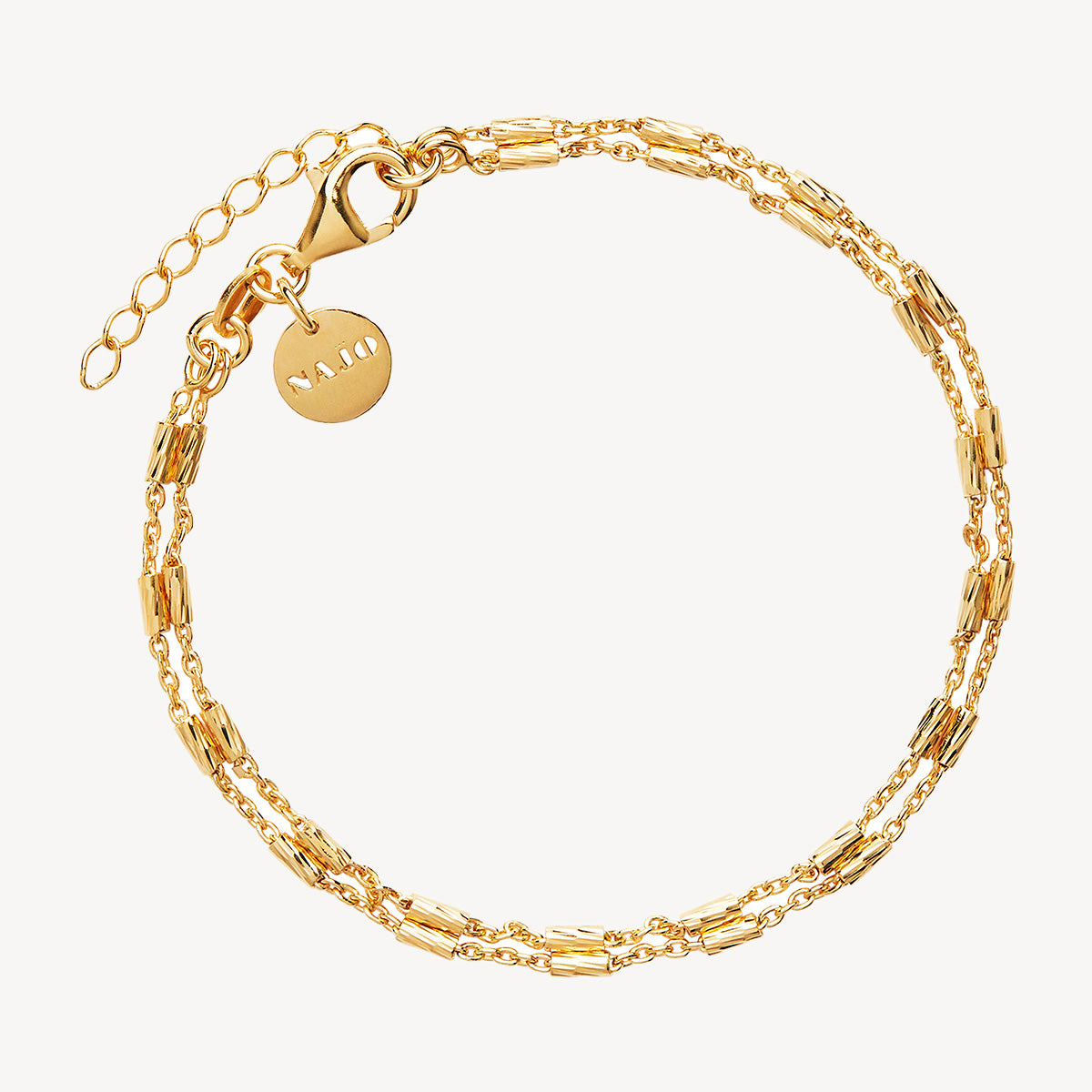 Yellow Gold Equilibrium Double-Strand Bracelet (18.5cm + 3cm ext)