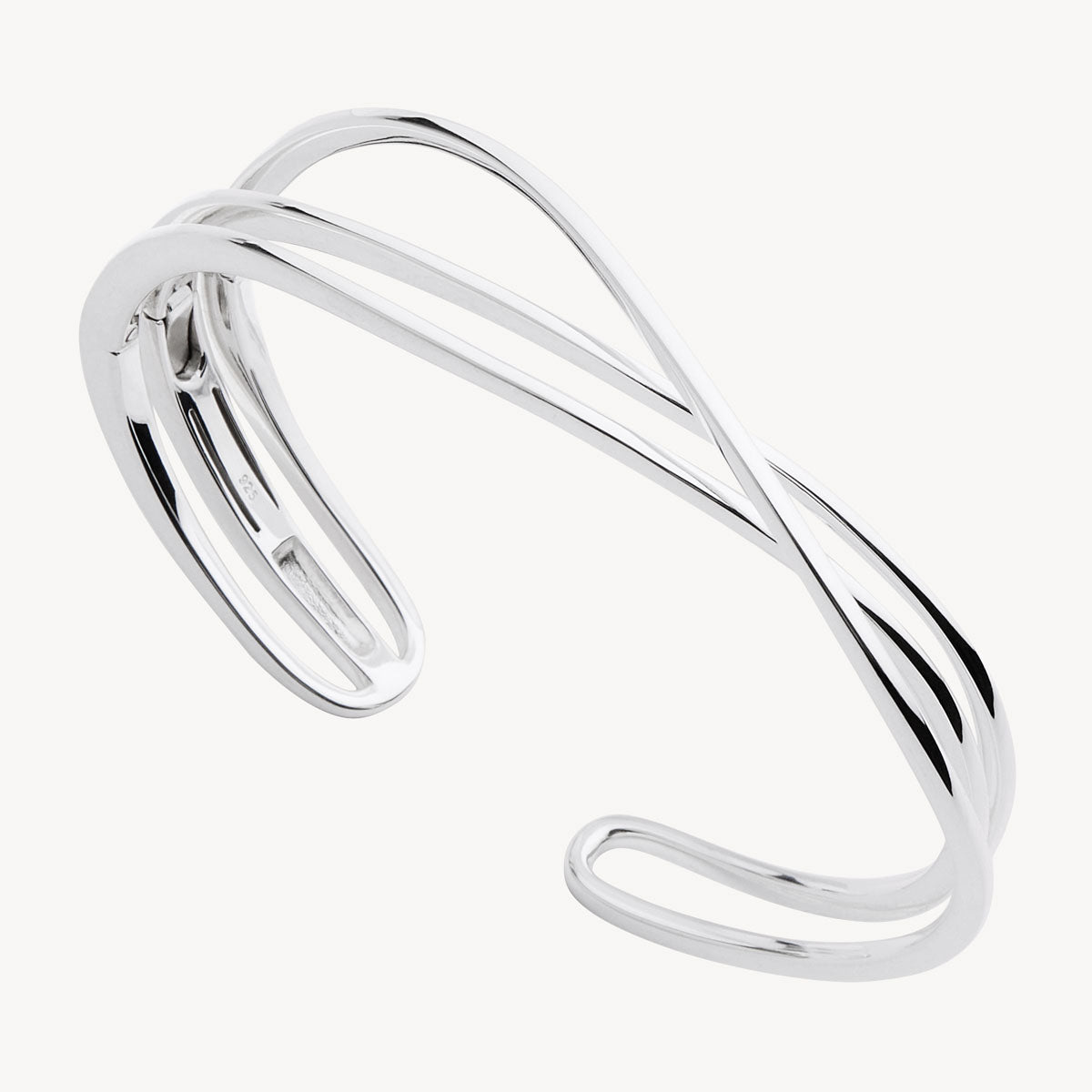 Sterling Silver Brise Hinged Cuff