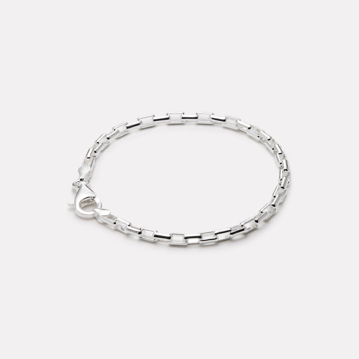 Sterling Silver Veneto Men’s Silver Chain Bracelet