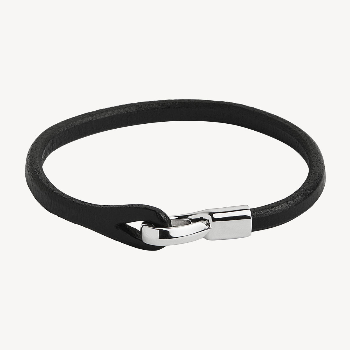 Black Kinship Men’s Leather and Steel Bracelet