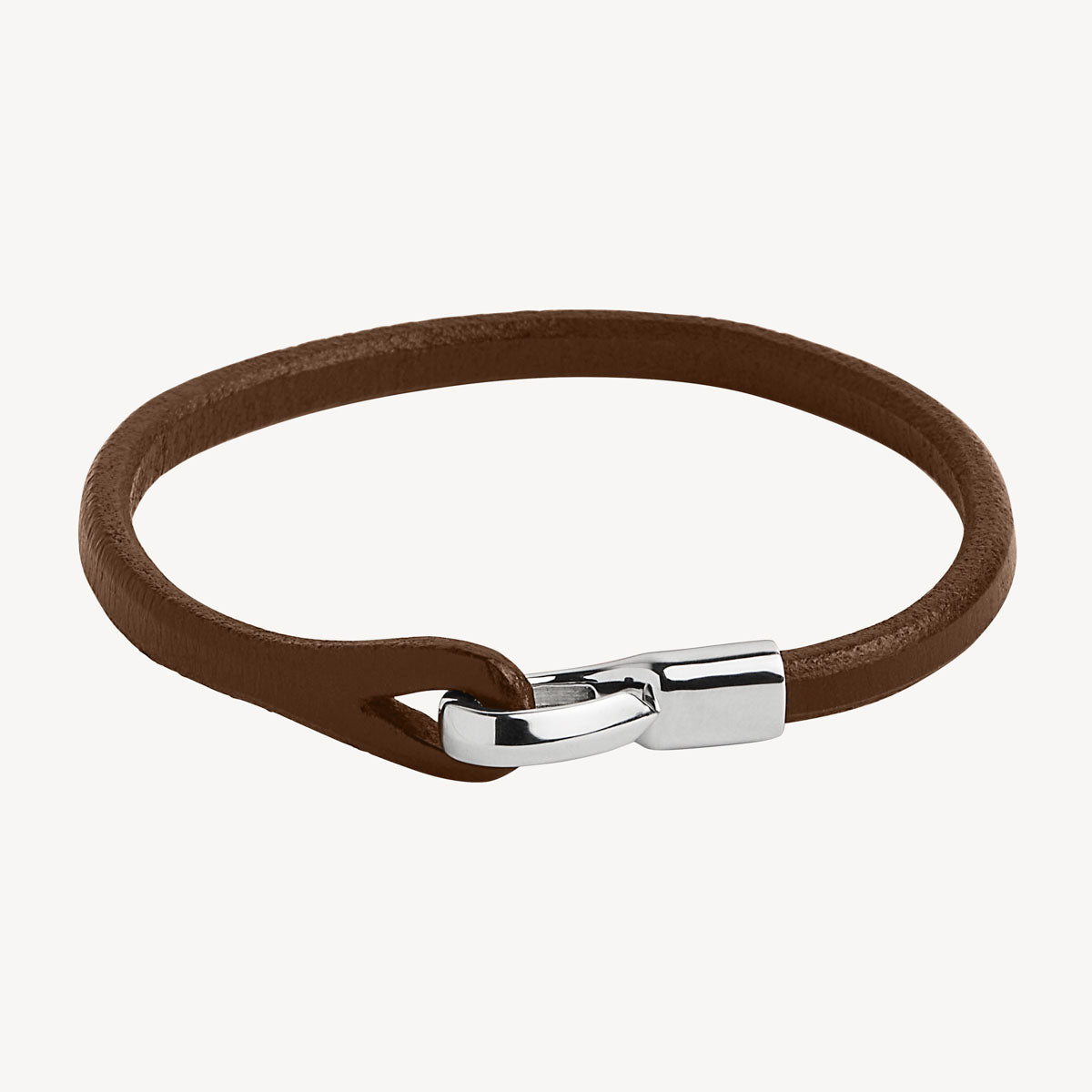 Tan Kinship Men’s Leather and Steel Bracelet