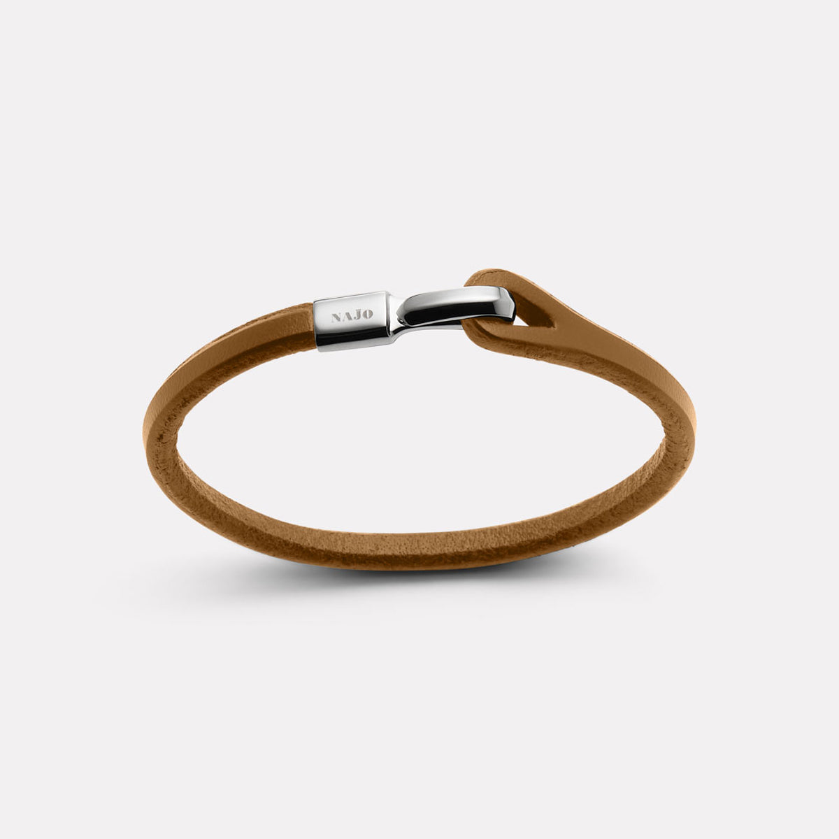 Tan Kinship Men’s Leather and Steel Bracelet