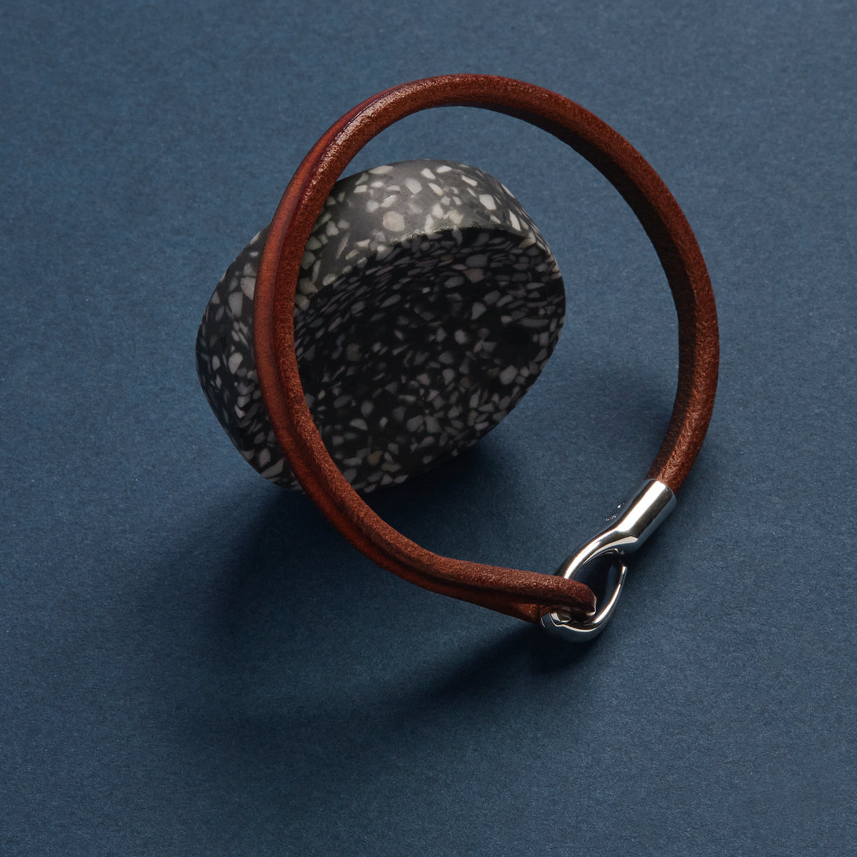 Kinship Men’s Leather and Steel Bracelet