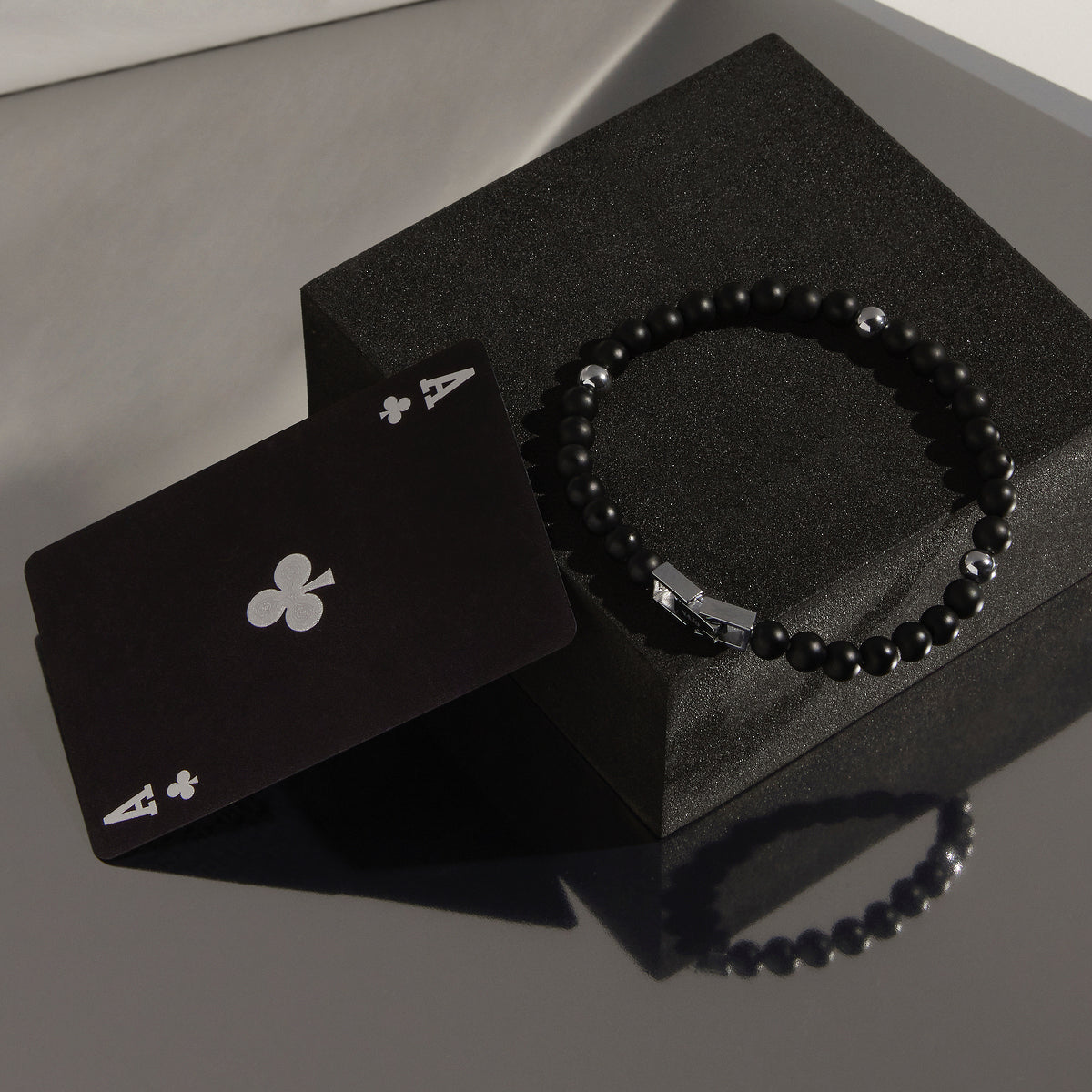 Atlas Men's 6mm Beaded Black Onyx Bracelet