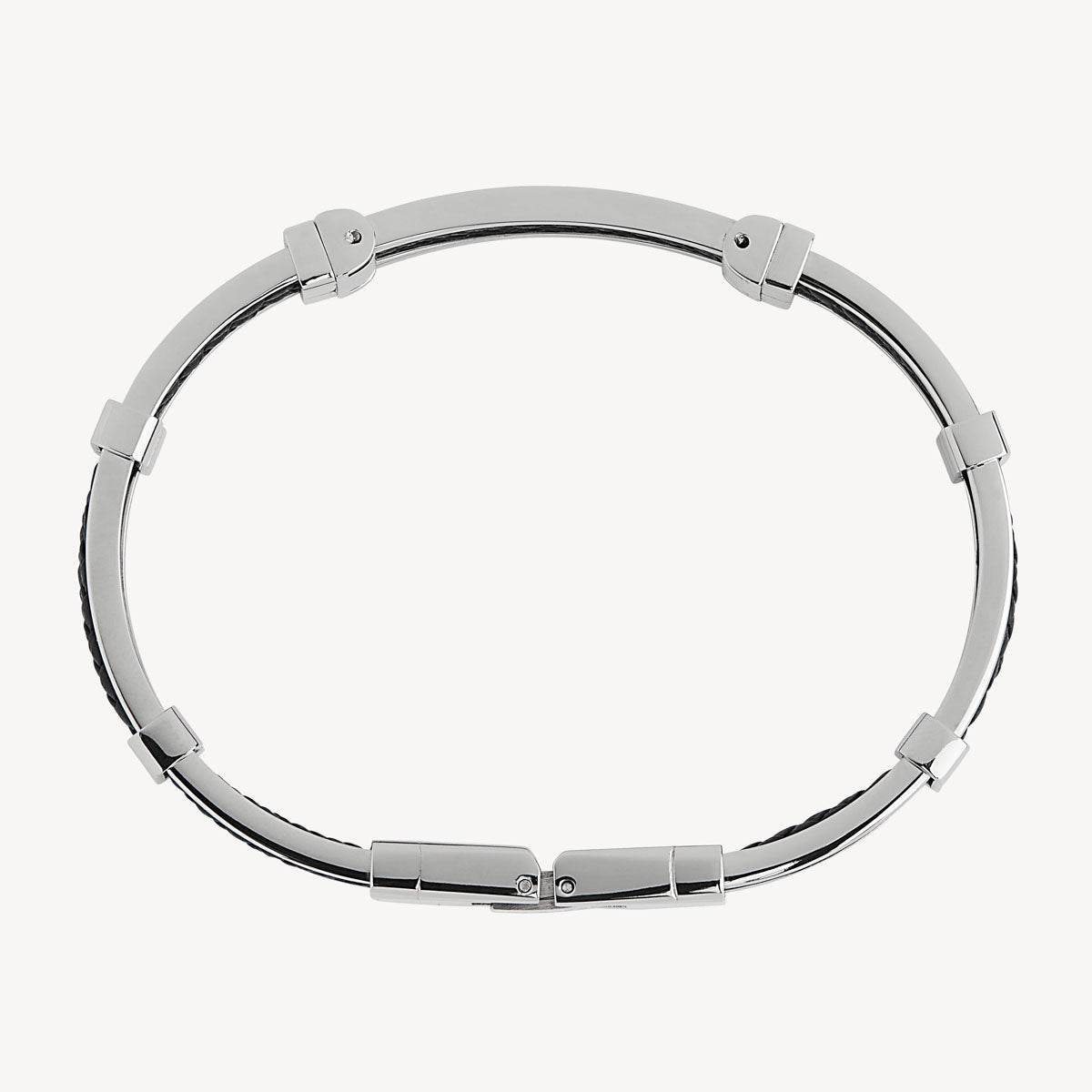 Band of Strength Men’s Plaited Leather and Steel Bracelet