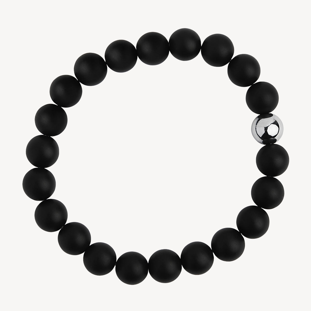 Apollo Men's 10mm Matt Onyx Steel Elasticised Stretch Bracelet