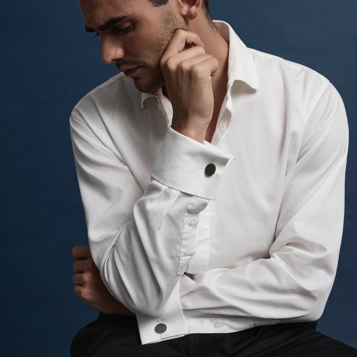 Orion Men's Brushed Stainless Steel Cufflinks