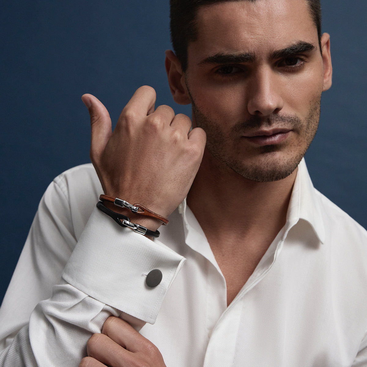 Orion Men's Brushed Stainless Steel Cufflinks