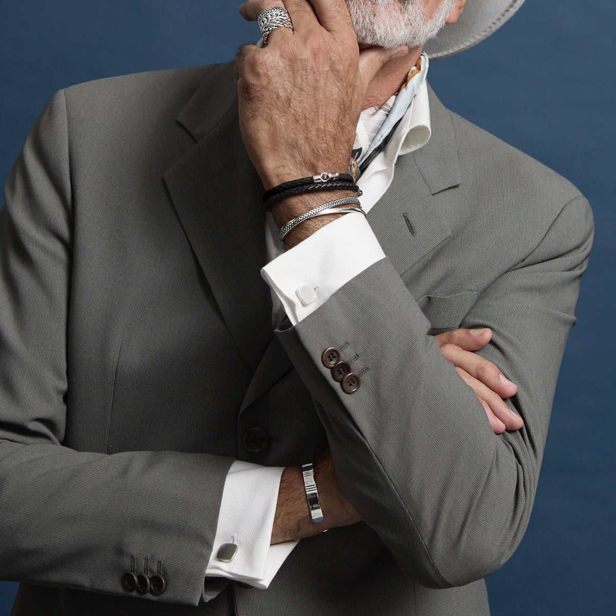 Pegasus Men's Brushed Stainless Steel Cufflinks