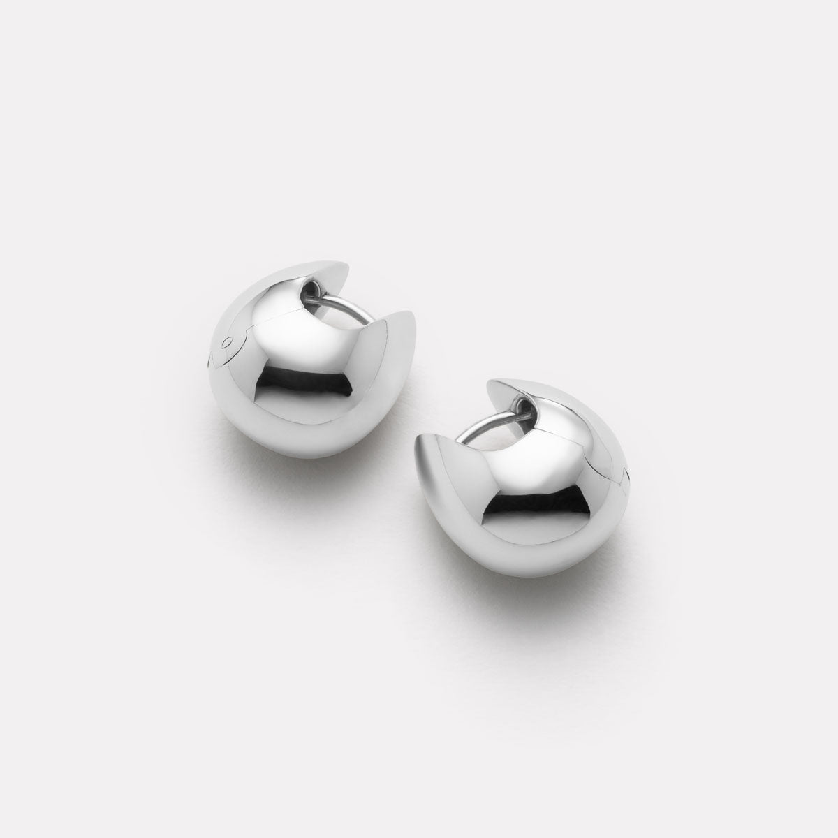 Sterling Silver Mode Huggie Earrings