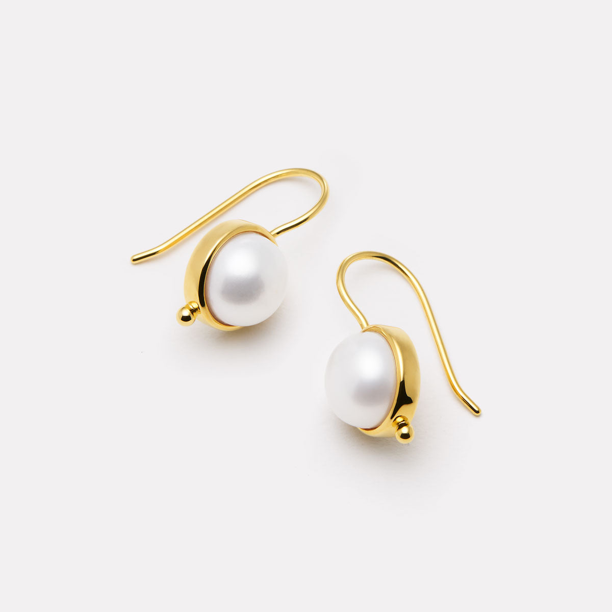 Yellow Gold Garland Pearl Earrings