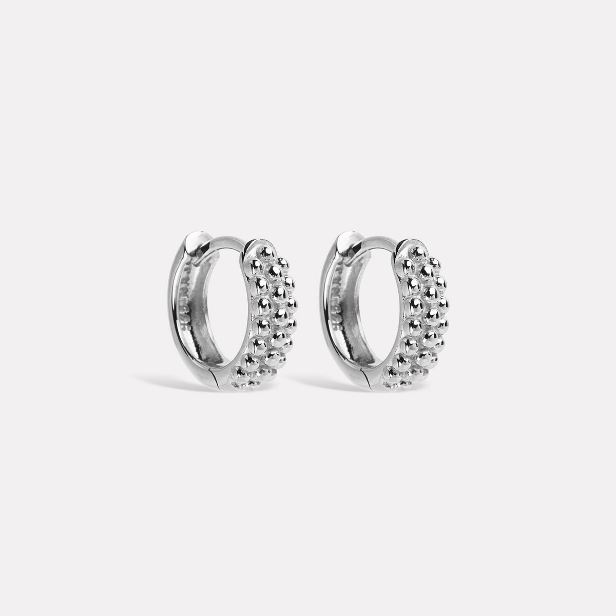 Sterling Silver Chia Huggie Earrings