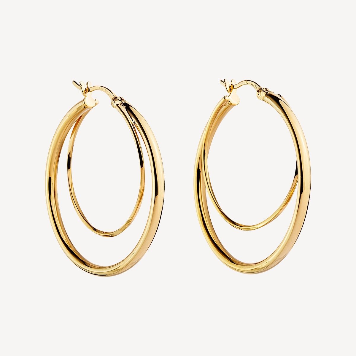 Yellow Gold Whirlpool Hoop Earring