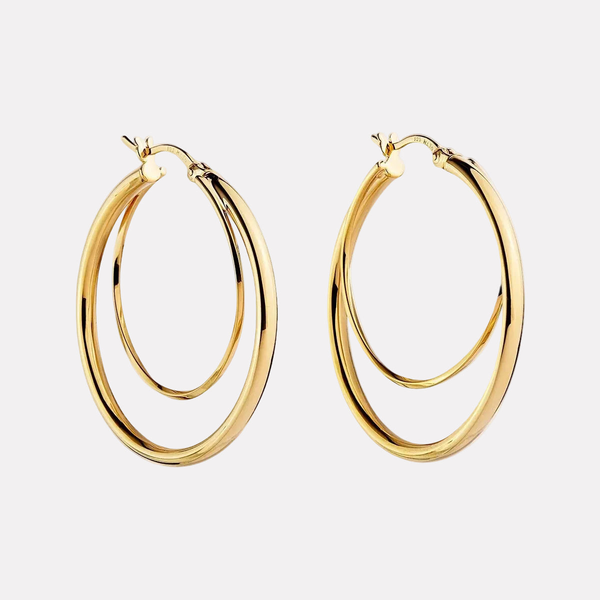 Yellow Gold Whirlpool Hoop Earrings