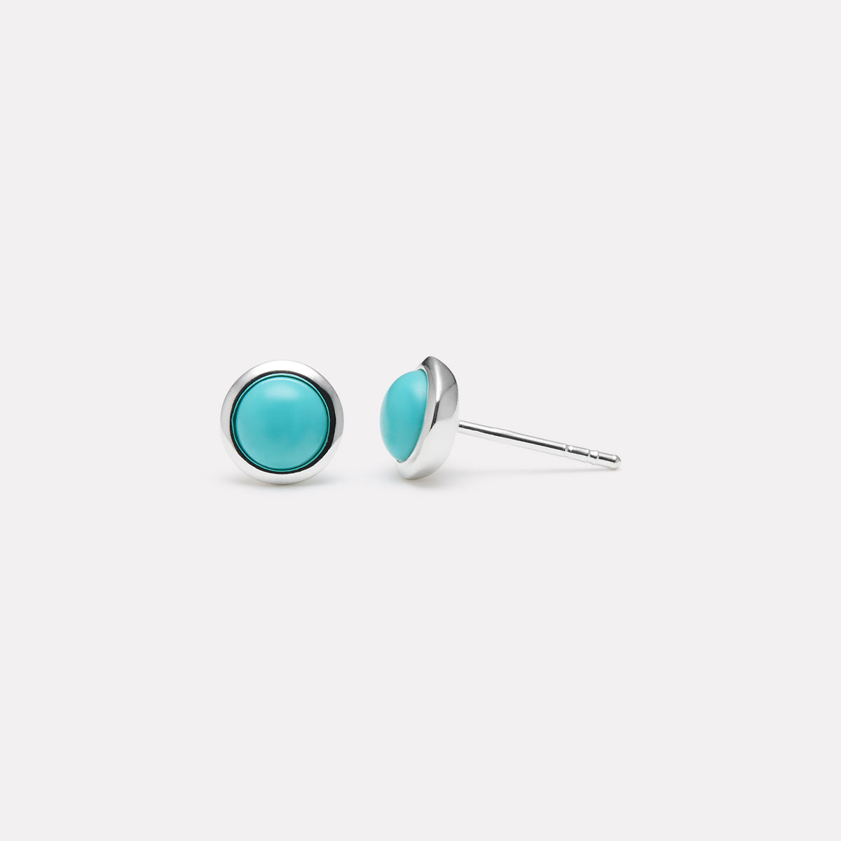 Sterling Silver Husk Turquoise Stud Earrings
