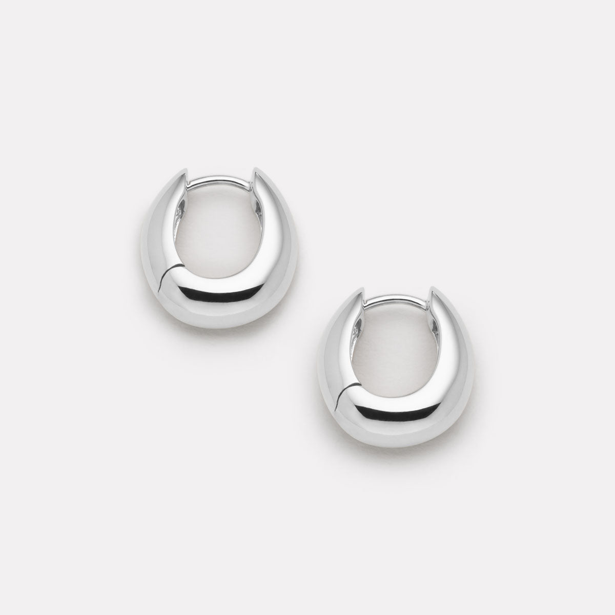 Sterling Silver Arco Huggie Earrings