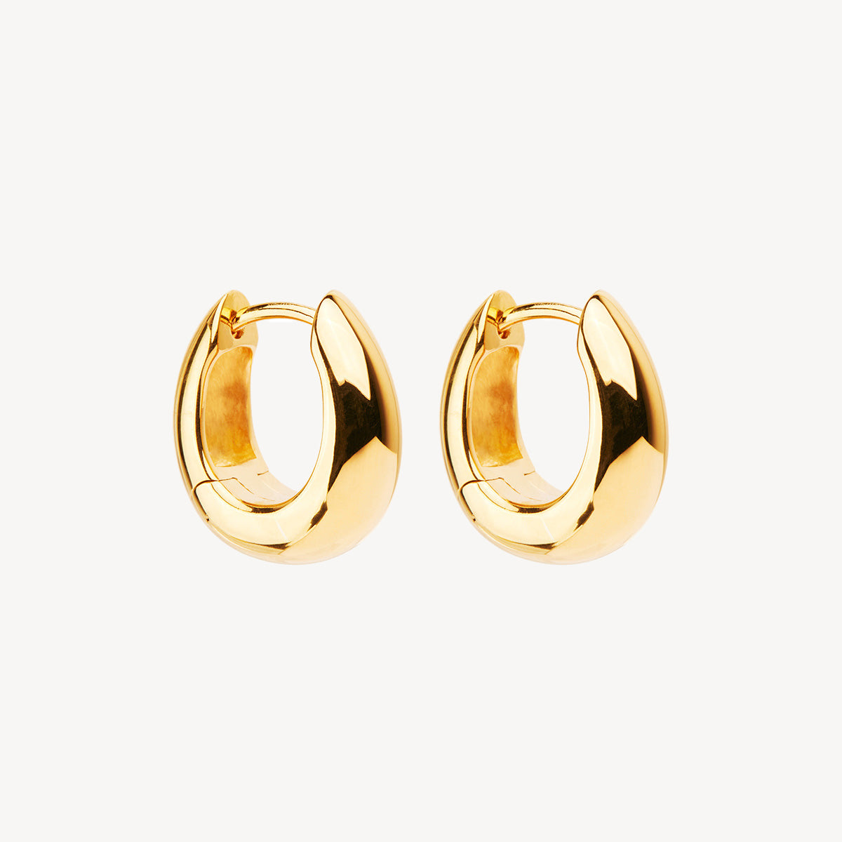 Yellow Gold Arco Huggie Earrings