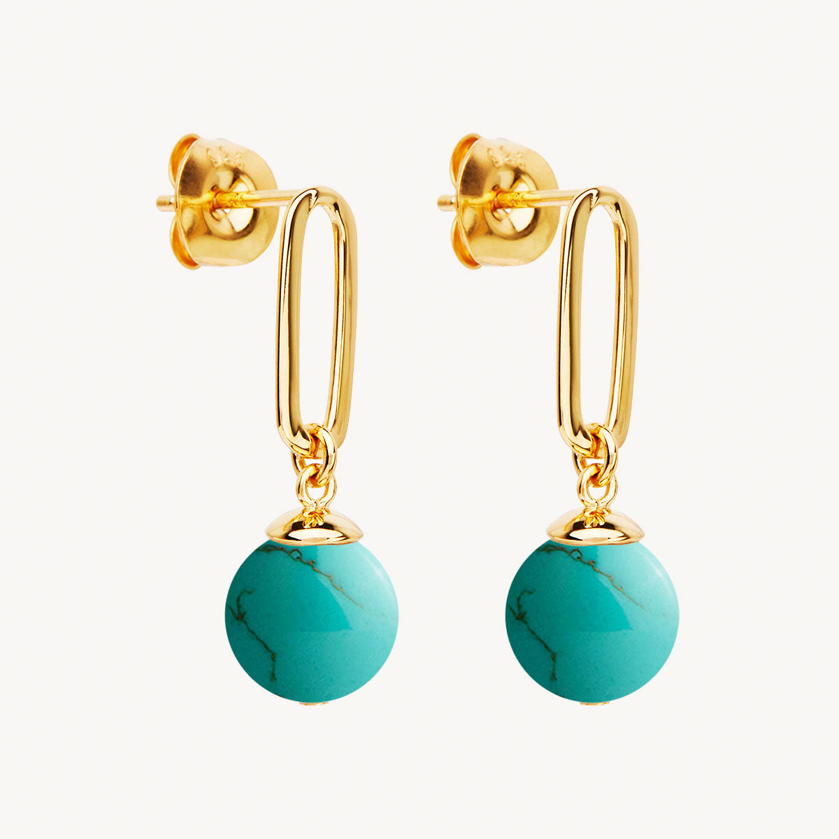 Yellow Gold The Enchantress Turquoise Drop Stud Earrings