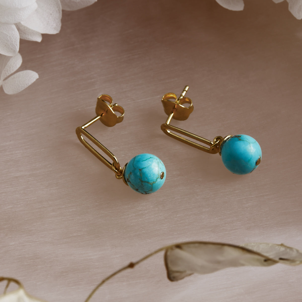 The Enchantress Turquoise Drop Stud Earrings
