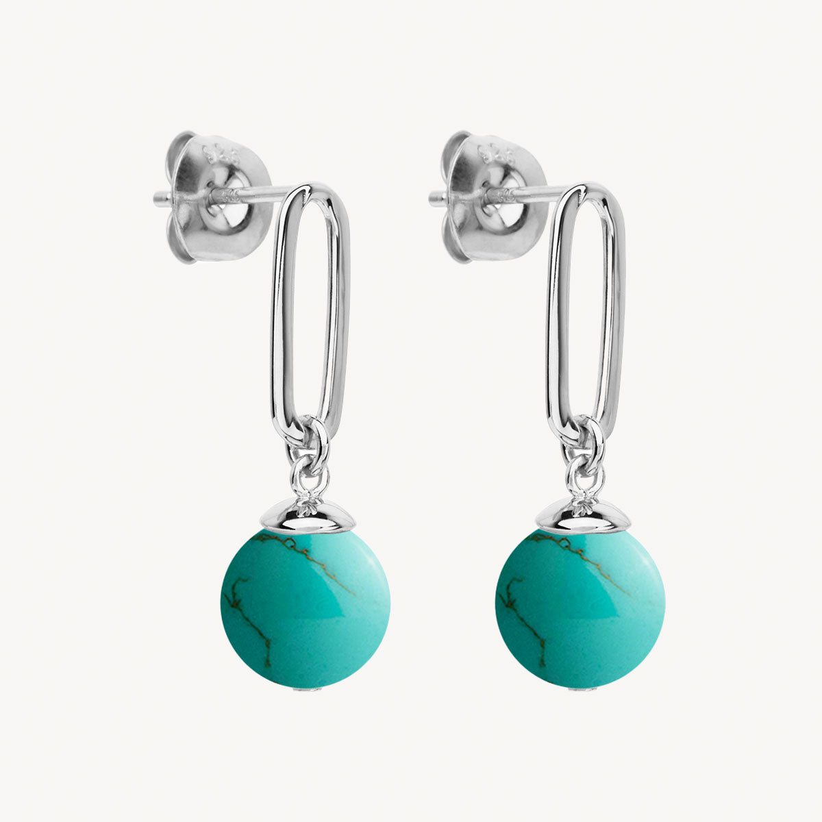Sterling Silver The Enchantress Turquoise Drop Stud Earrings