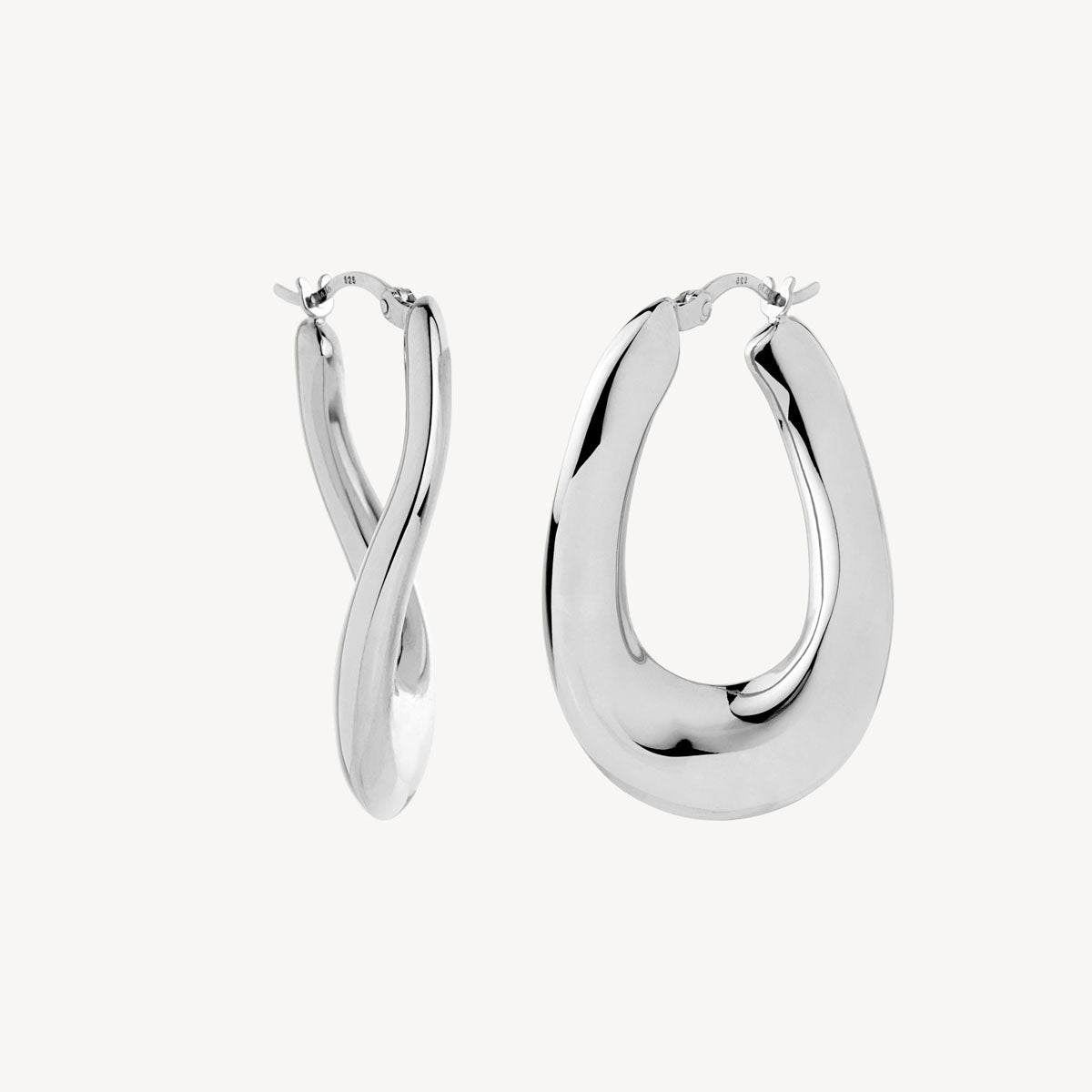 Sterling Silver Gravity Hoop Earrings