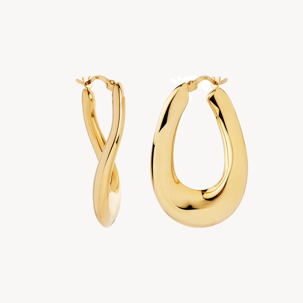 Yellow Gold Gravity Hoop Earrings