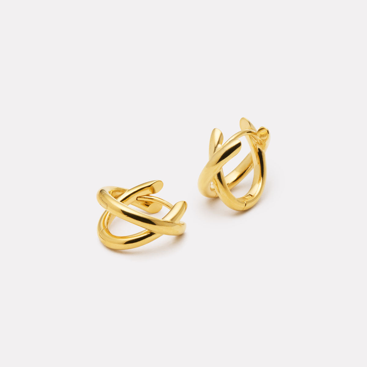 Yellow Gold Moonkiss Huggie Earrings