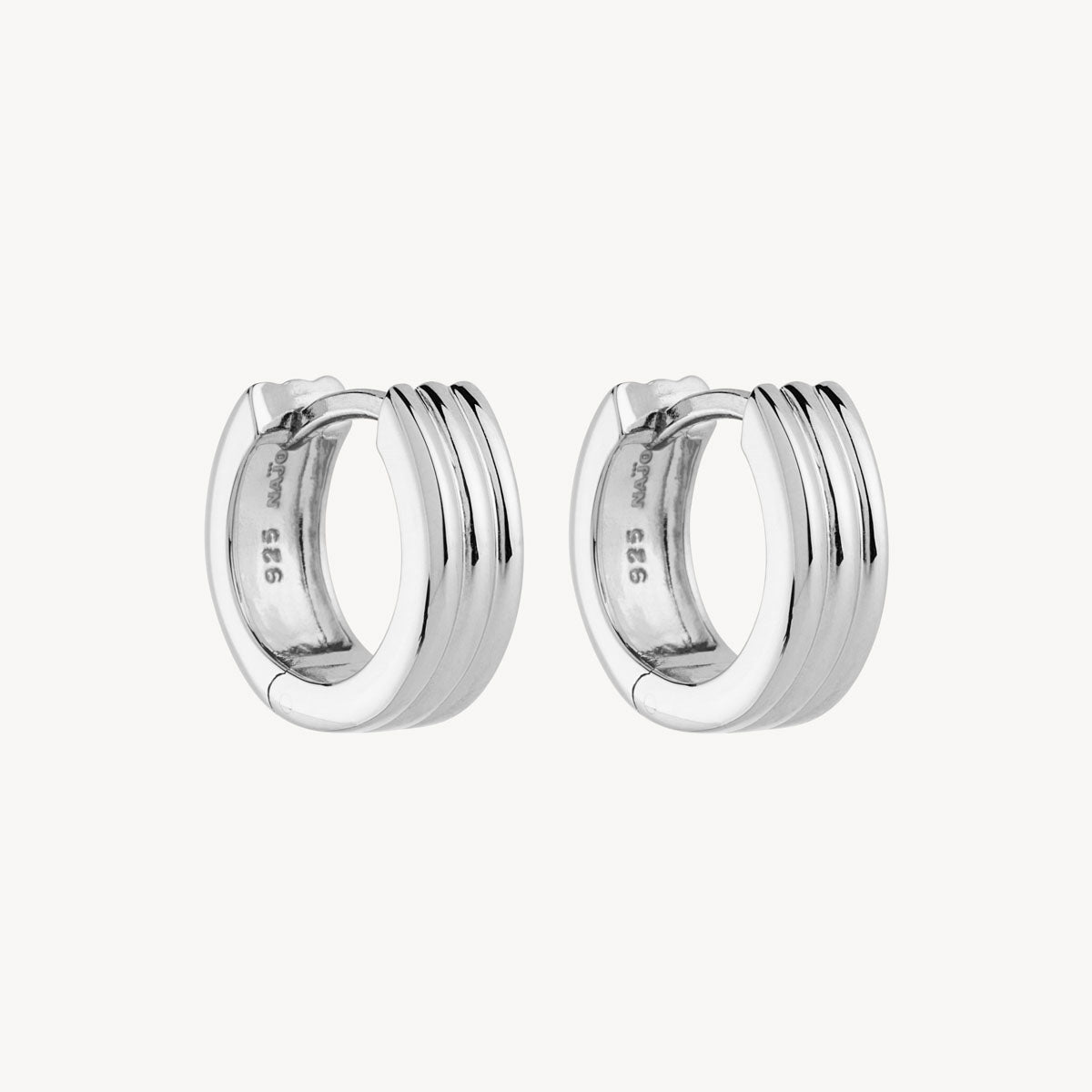 Sterling Silver Carrousel Huggie Earrings