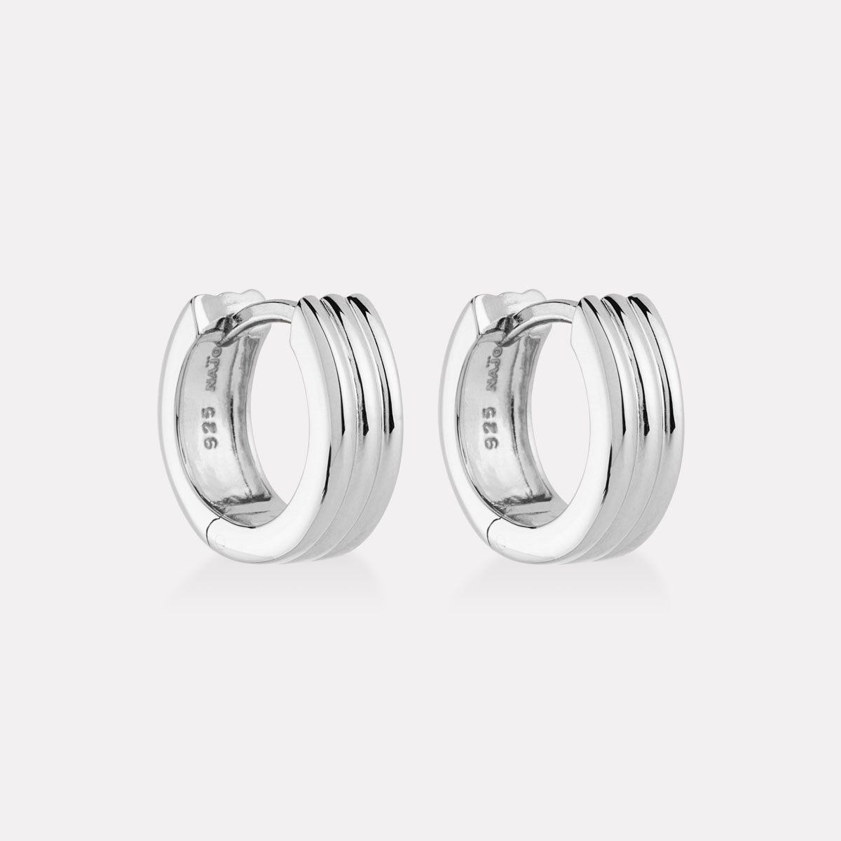Sterling Silver Carrousel Huggie Earrings