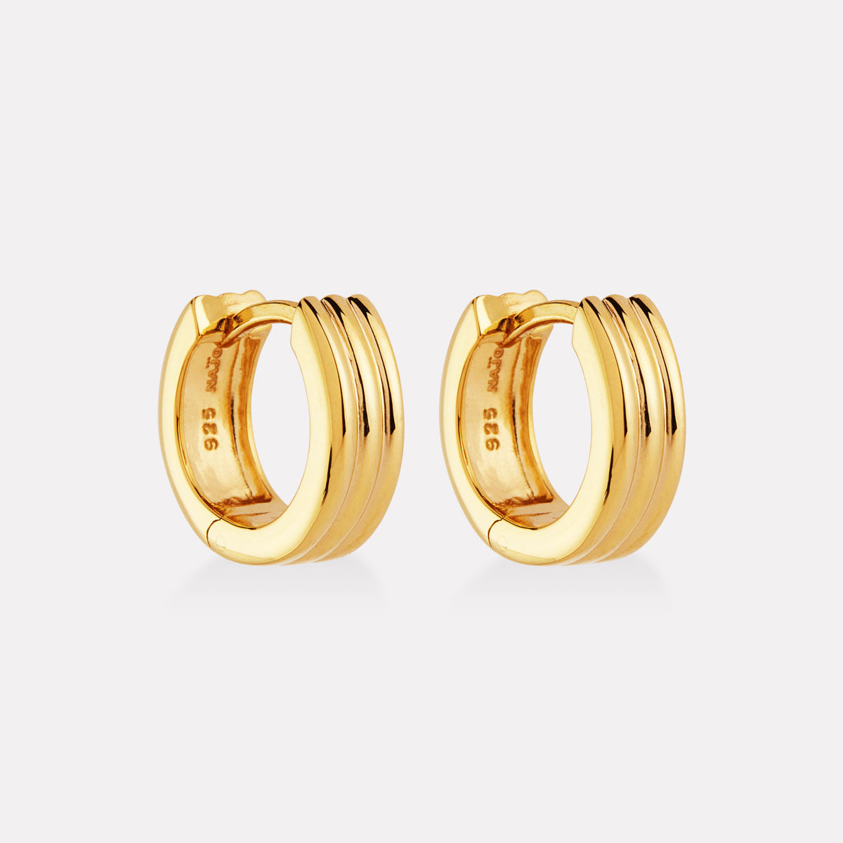 Yellow Gold Carrousel Huggie Earrings