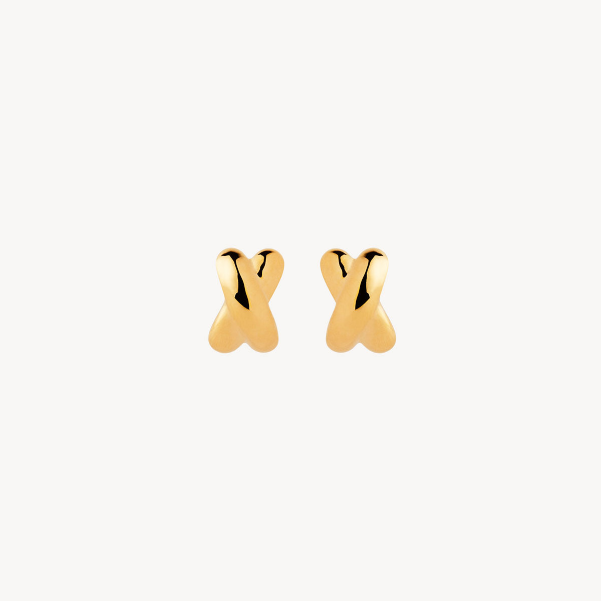 Yellow Gold Bisous Stud Earrings