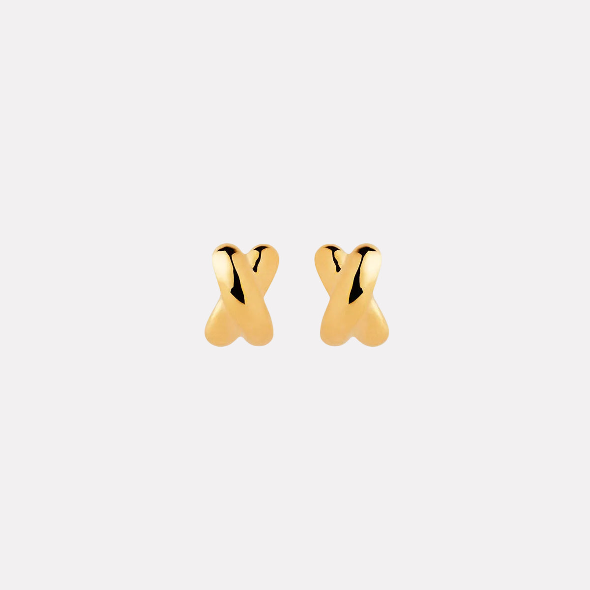 Yellow Gold Bisous Stud Earrings