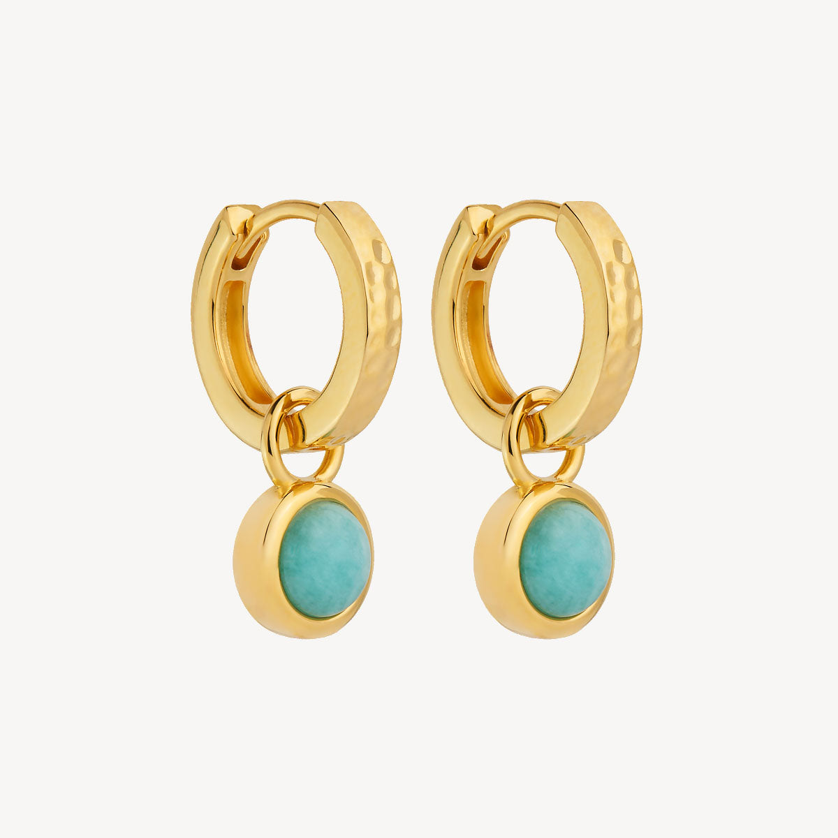 Yellow Gold Solace Yellow Gold Amazonite Huggie Earring
