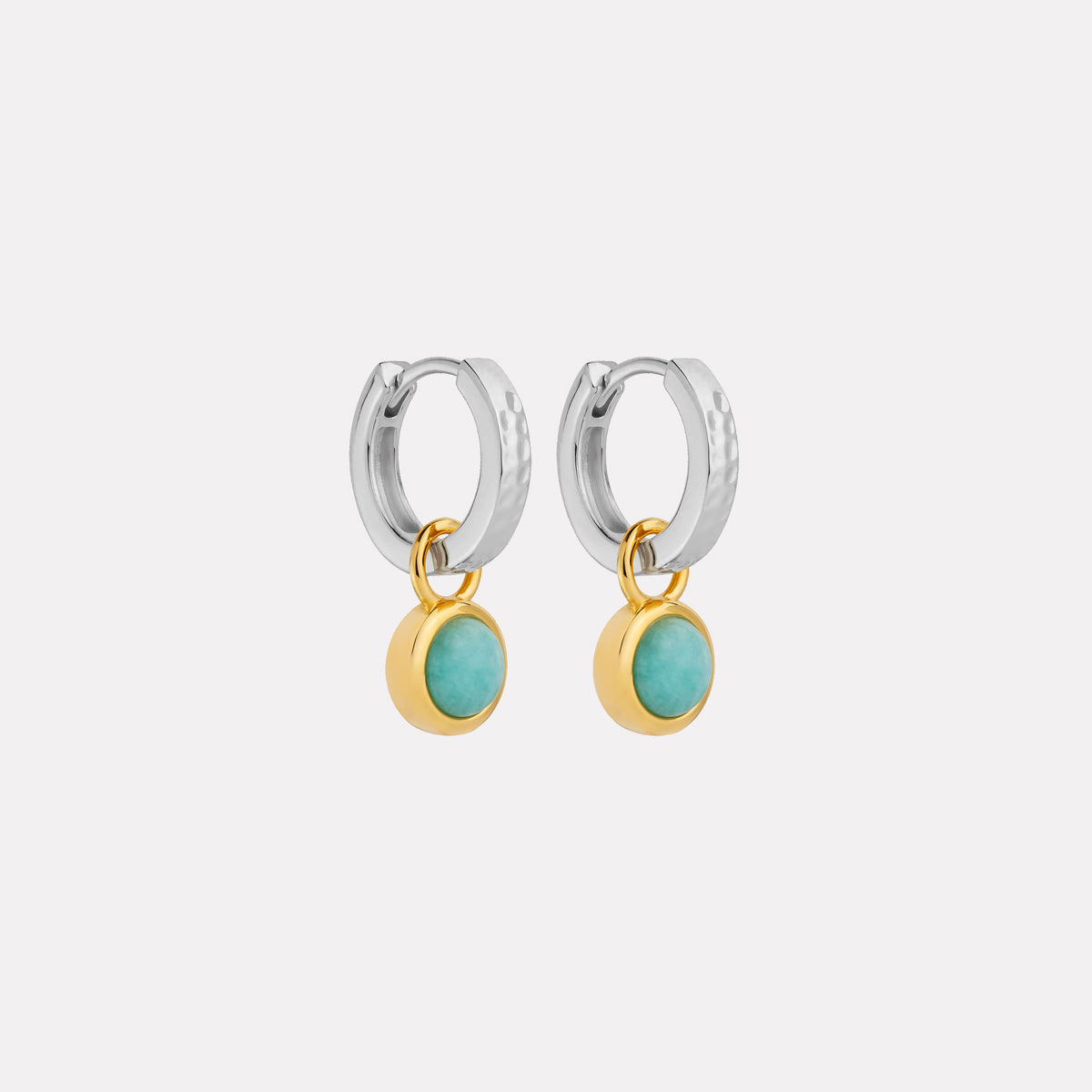 Solace 2-Tone Amazonite Huggie Earring