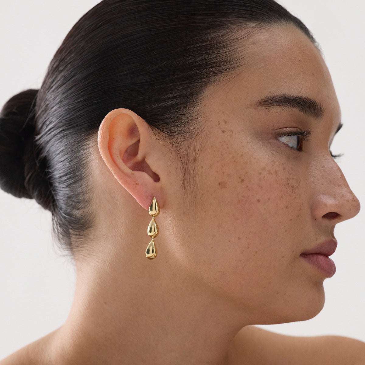 Liora Triple Drop Stud Earrings