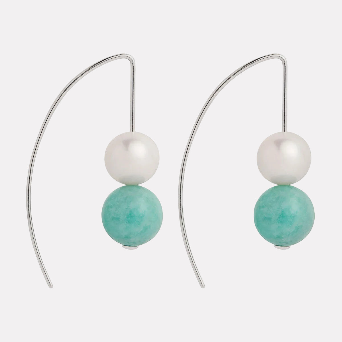 Sunset Amazonite & Pearl Earring