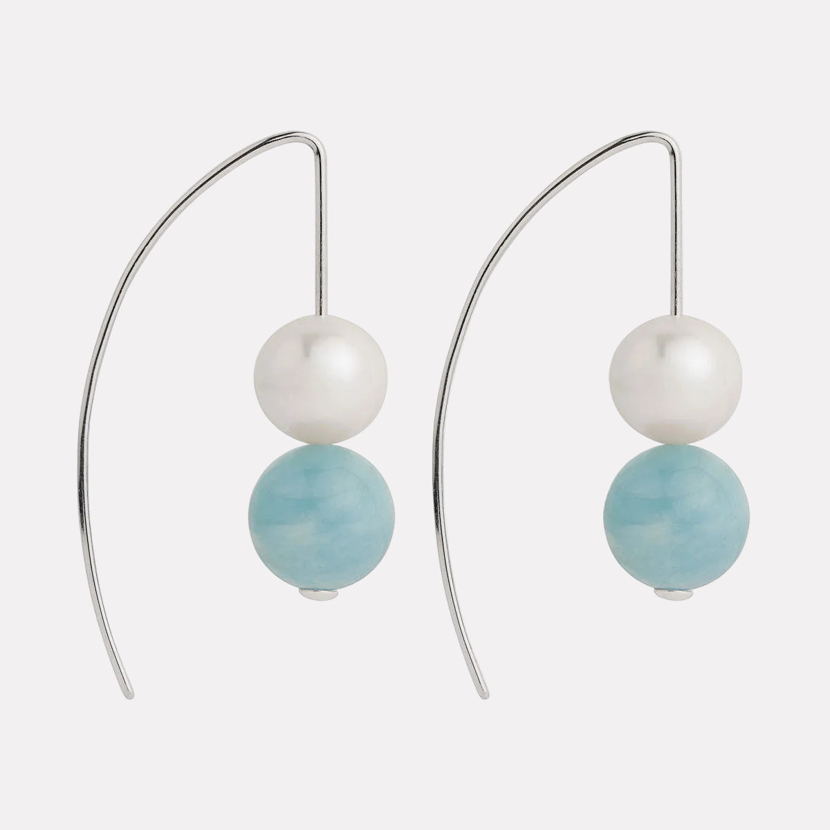 Sunset Aquamarine & Pearl Earrings