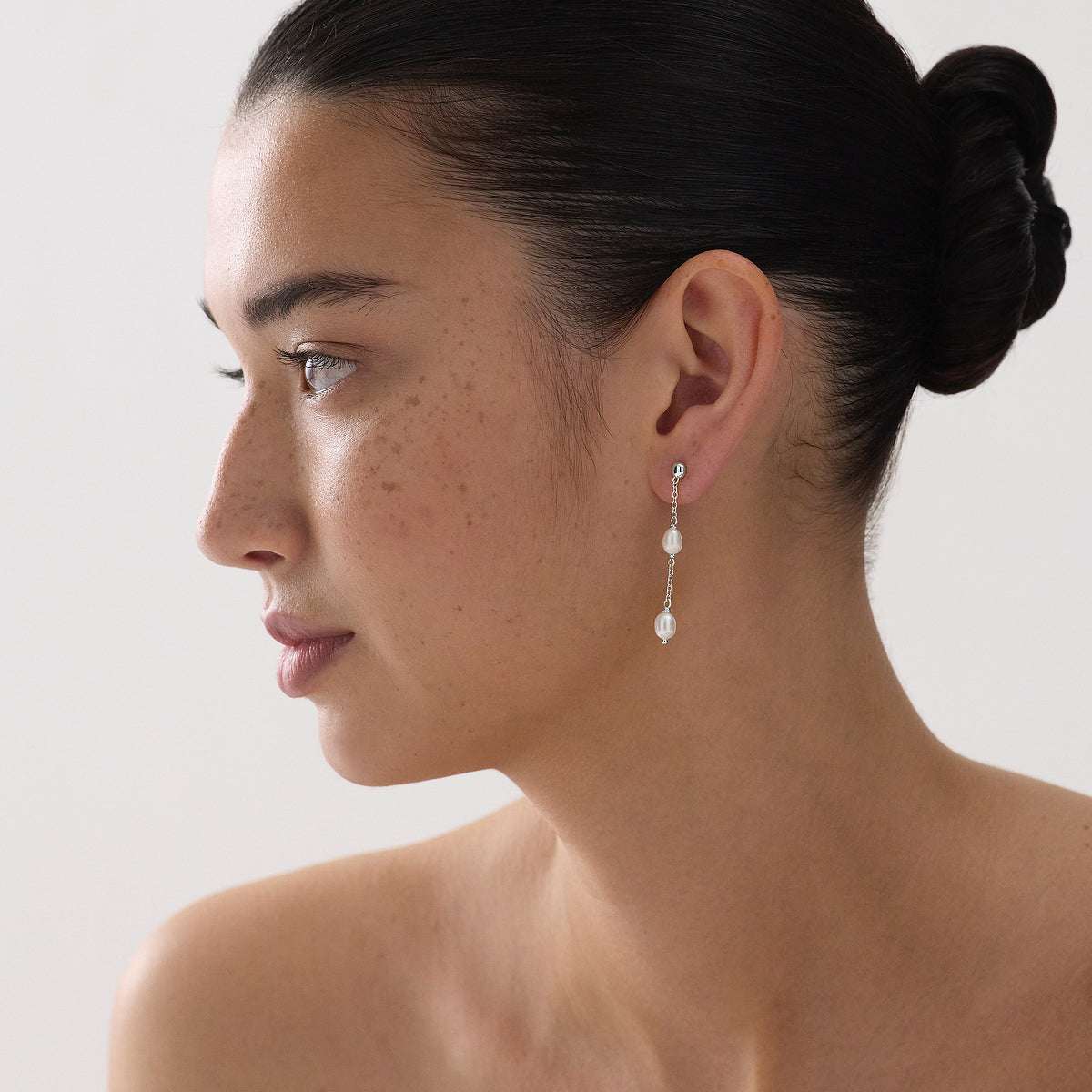 Tidal Whisper Double Pearl Earring
