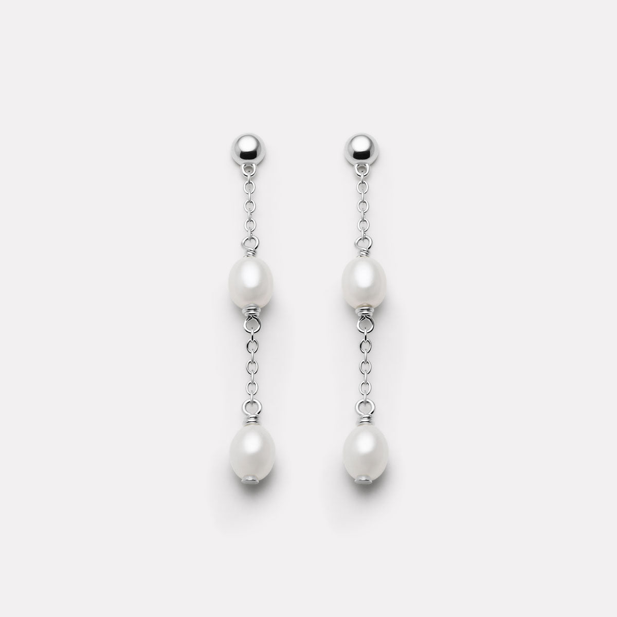 Tidal Whisper Double Pearl Earring