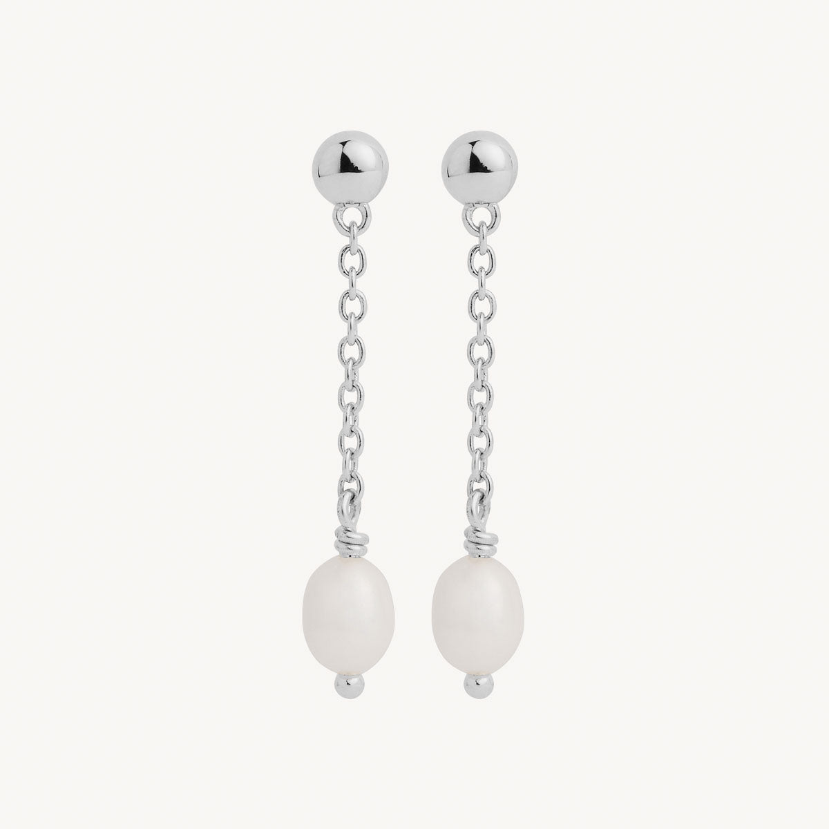 Sterling Silver Tidal Whisper Single Pearl Earring