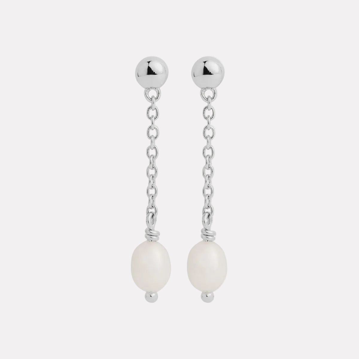Sterling Silver Tidal Whisper Single Pearl Earring