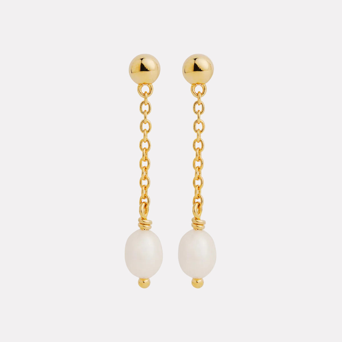 Yellow Gold Tidal Whisper Single Pearl Earring