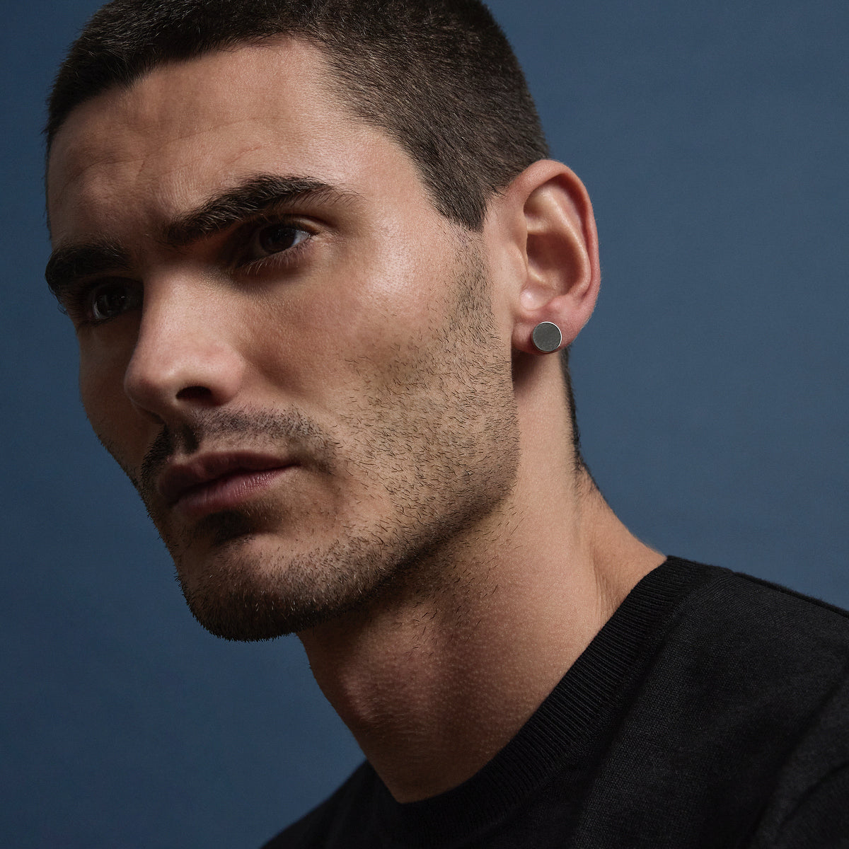 Torque Men's Reversible Carbon Fibre and Steel Earring